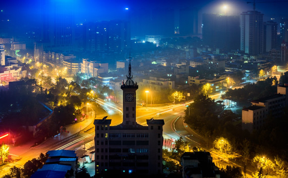 城市鸟瞰图 城市夜景