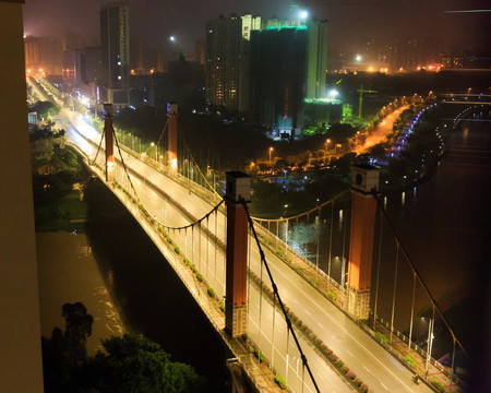 钦州夜景风光 子材大桥