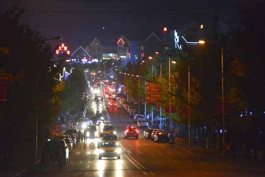 小镇夜色 武隆仙女山镇街景