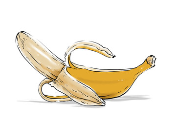 香蕉手绘风格素材
