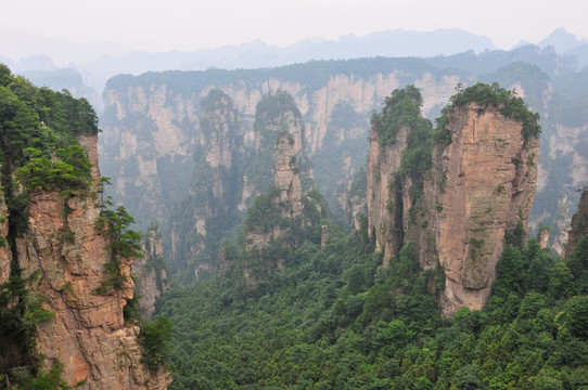 湖南省张家界风景山峰旅游景点