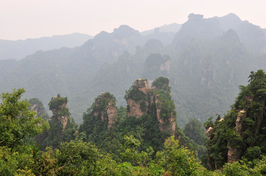 湖南省张家界风景山峰旅游景点