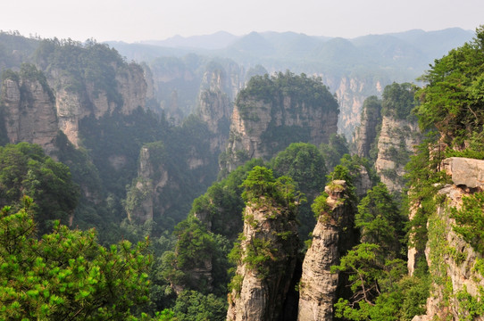 湖南省张家界风景山峰旅游景点