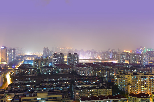 上海普陀區城市夜景