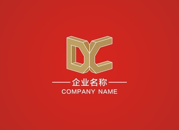 DC字母LOGO设计 DX标志