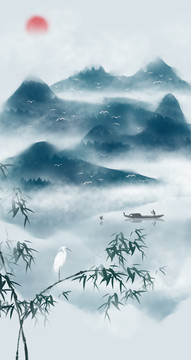 水墨山水玄關(guān)