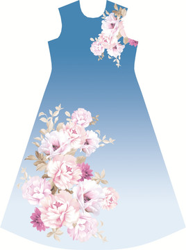 長裙帶漸變花