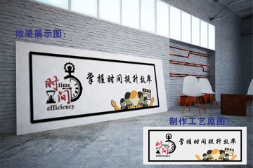 時(shí)間等于效率勵(lì)志廣告墻