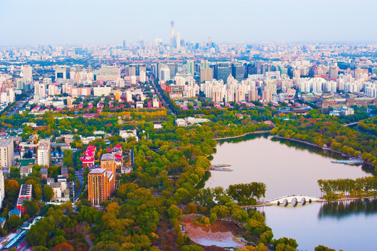 鸟瞰北京城