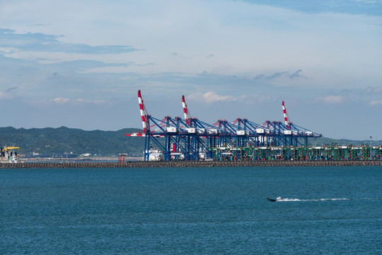 台湾新北市淡水码头港口