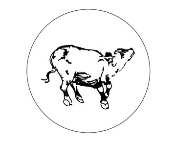 牛动物矢量白描线稿装饰雕刻
