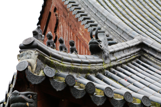 唐观音禅寺古建脊兽 脊兽 屋脊