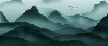 水墨遠(yuǎn)山 山水意境畫
