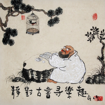 禪意國畫水墨人物