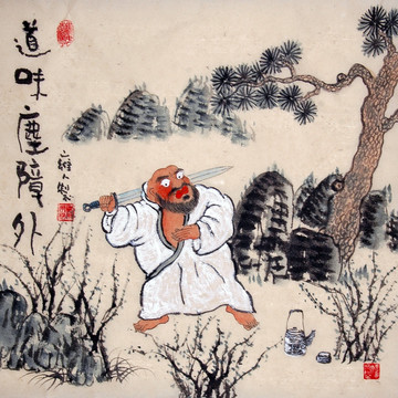 禪意國(guó)畫(huà)水墨人物