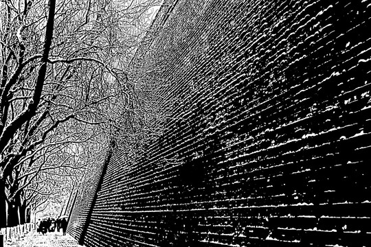 西安城墙雪景老照片 西安老照片