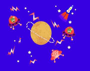 太空之旅 飛行器 星星