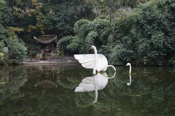 天鹅 雕塑 天鹅湖