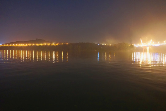 合川市区 嘉陵江两岸夜景