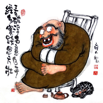 水墨禪意人物畫