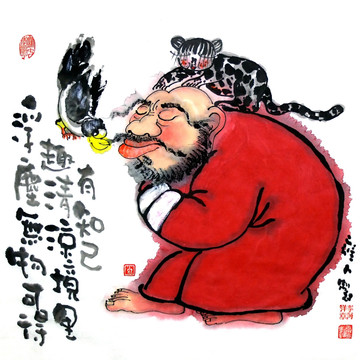 水墨禪意人物畫