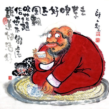 水墨禪意人物畫