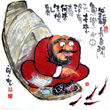 水墨禪意人物畫