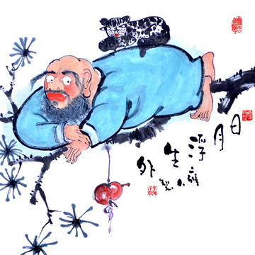 水墨禪意人物畫