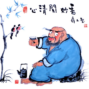 水墨禪意人物畫(huà)