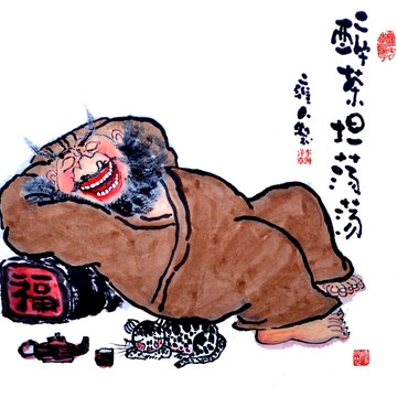 水墨禪意人物畫