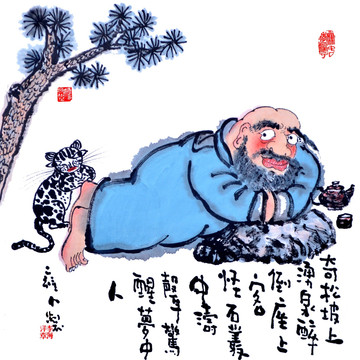水墨禪意人物畫