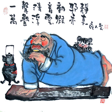 水墨禪意人物畫