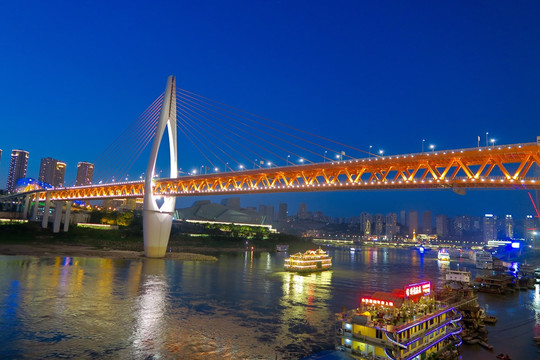 重庆夜景 千厮门大桥夜景