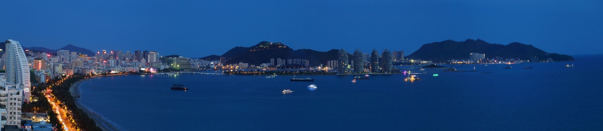 三亚湾夜景风光全景图