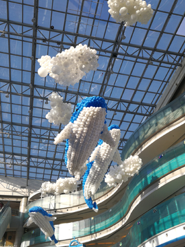 海洋主题商场气球装饰 气球