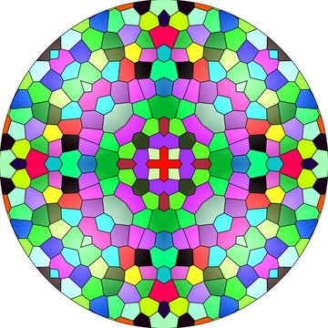 几何图像艺术彩色玻璃