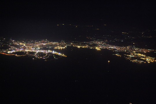 城市夜景 全景 俯瞰 大连