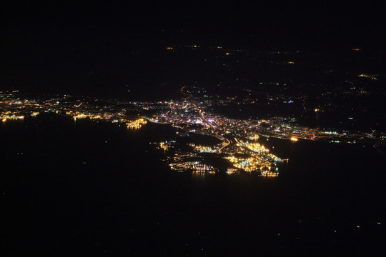 城市夜景 全景 俯瞰 大连