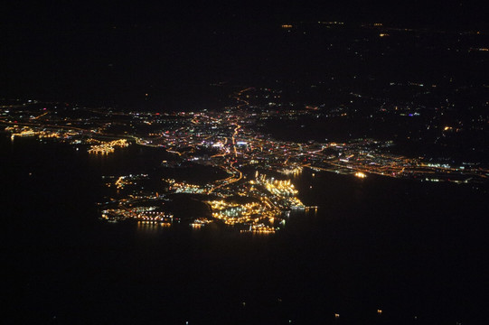 城市夜景 全景 俯瞰 大连