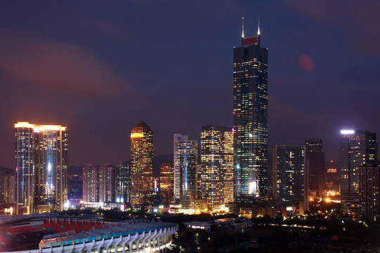 广州天河北城市建筑夜景