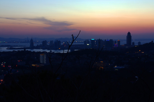 青岛城市风光夜景