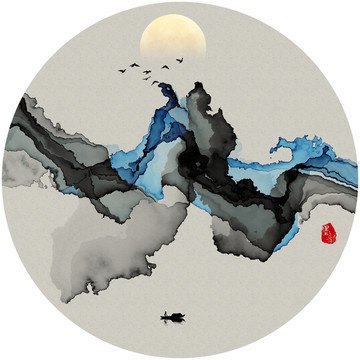 水墨禪境 抽象意境水墨畫