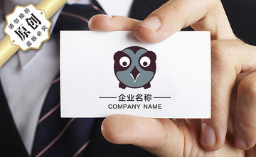 貓頭鷹 卡通 logo設(shè)計(jì)