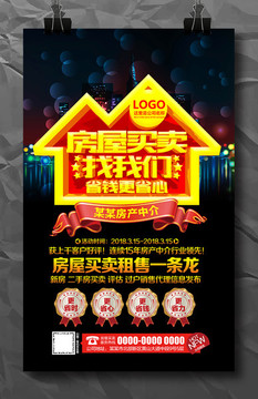 房屋買賣找我們宣傳海報(bào)