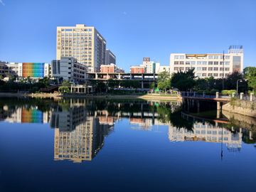 湖滨城市风光