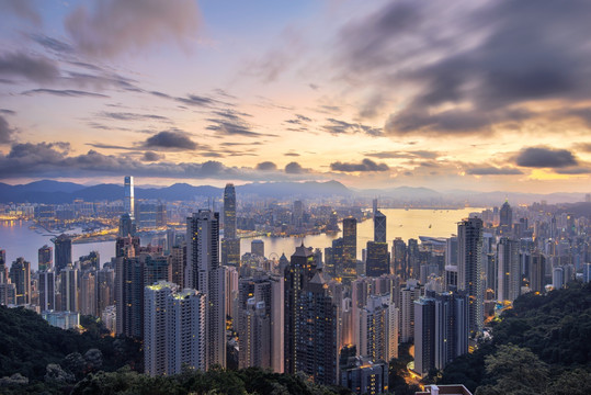 香港风光 维多利亚港 太平山