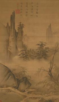 踏歌圖絹本