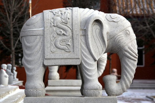 寺庙 建筑 雪 雕塑 大象