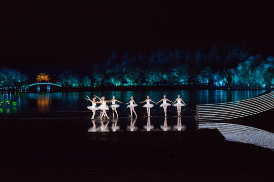 西湖夜景 水上舞蹈表演 G20