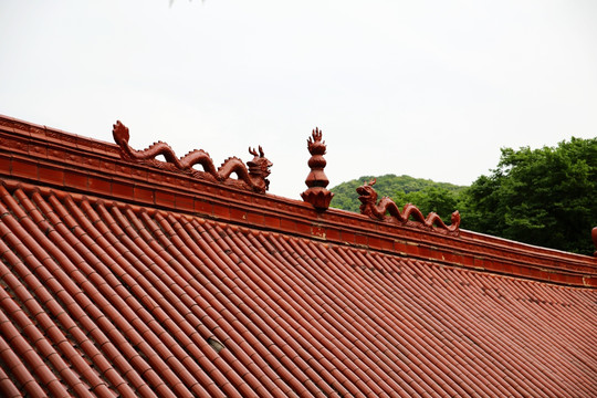 寺庙琉璃瓦屋顶